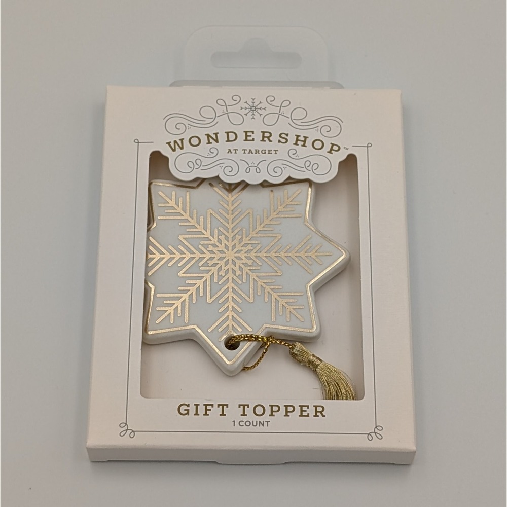 WonderShop Snowflake Gift Topper Target White Gold Tassel Christmas Decor Target